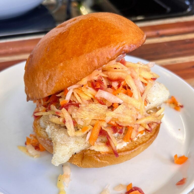 Fish Sandwich with Carrot Slaw
