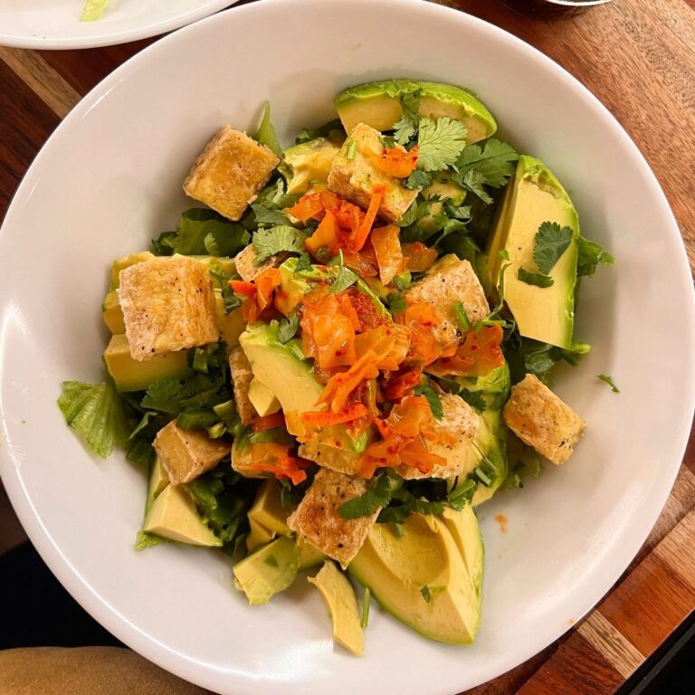 Crispy Tofu Avocado Salad
