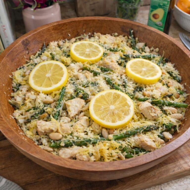 Spaghetti Squash with Navy beans and Lemony Chicken