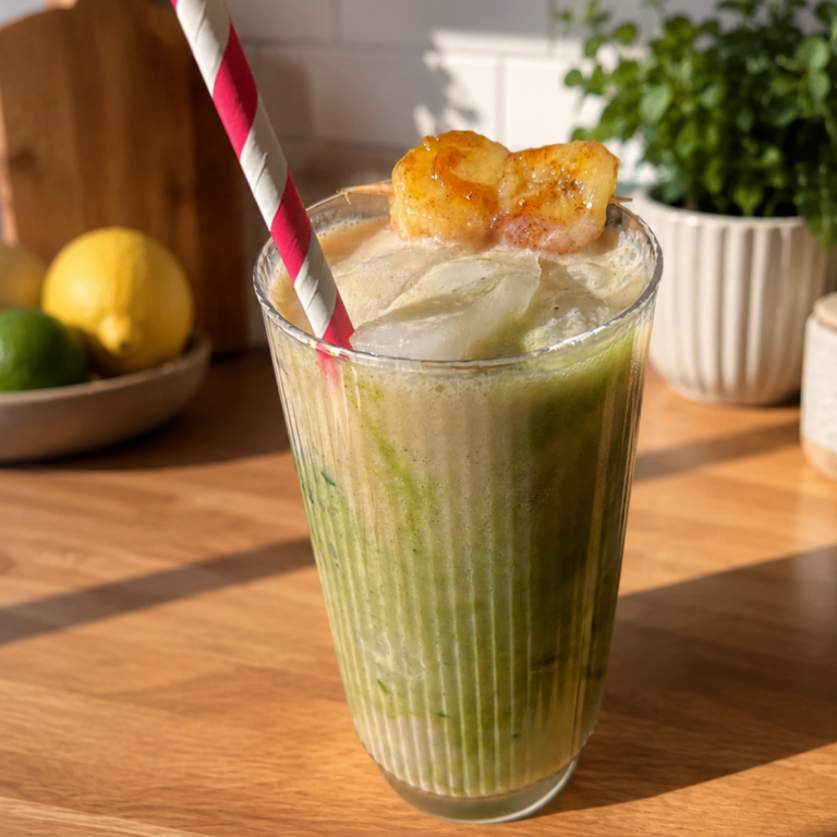 Caramelized Banana Matcha Latte