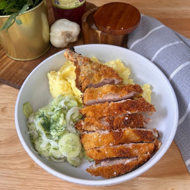 Crispy Pork Chop with Cucumber Salad