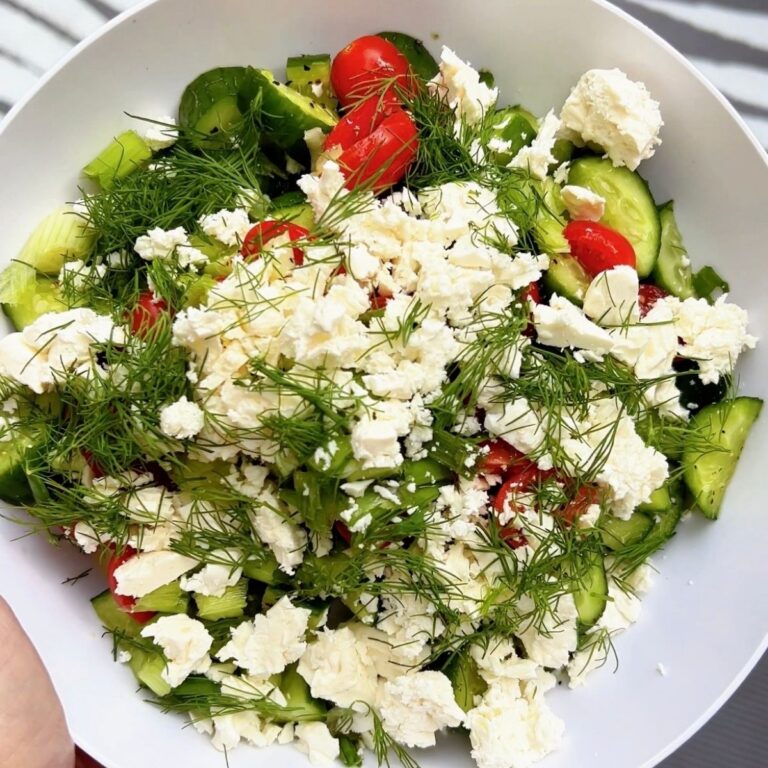 Cucumber, Tomato & Feta Salad with Dill