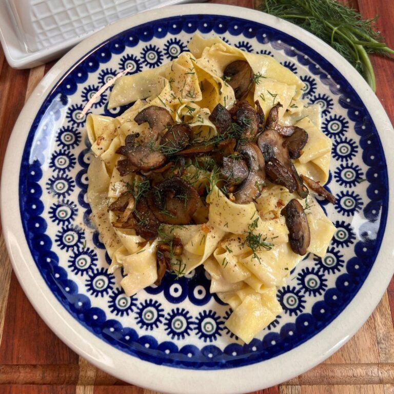 Creamy Mushroom Dill Egg Noodles