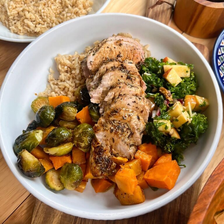 Easy Harvest Bowl with Seared Pork Tenderloin